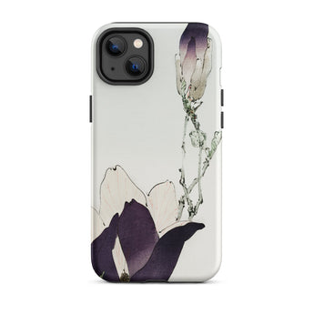 Purple Magnolia - Watanabe Seitei Bijutsu Sekai Art Iphone Case, 14 Plus / Matte, Floral-patterned Phone Case