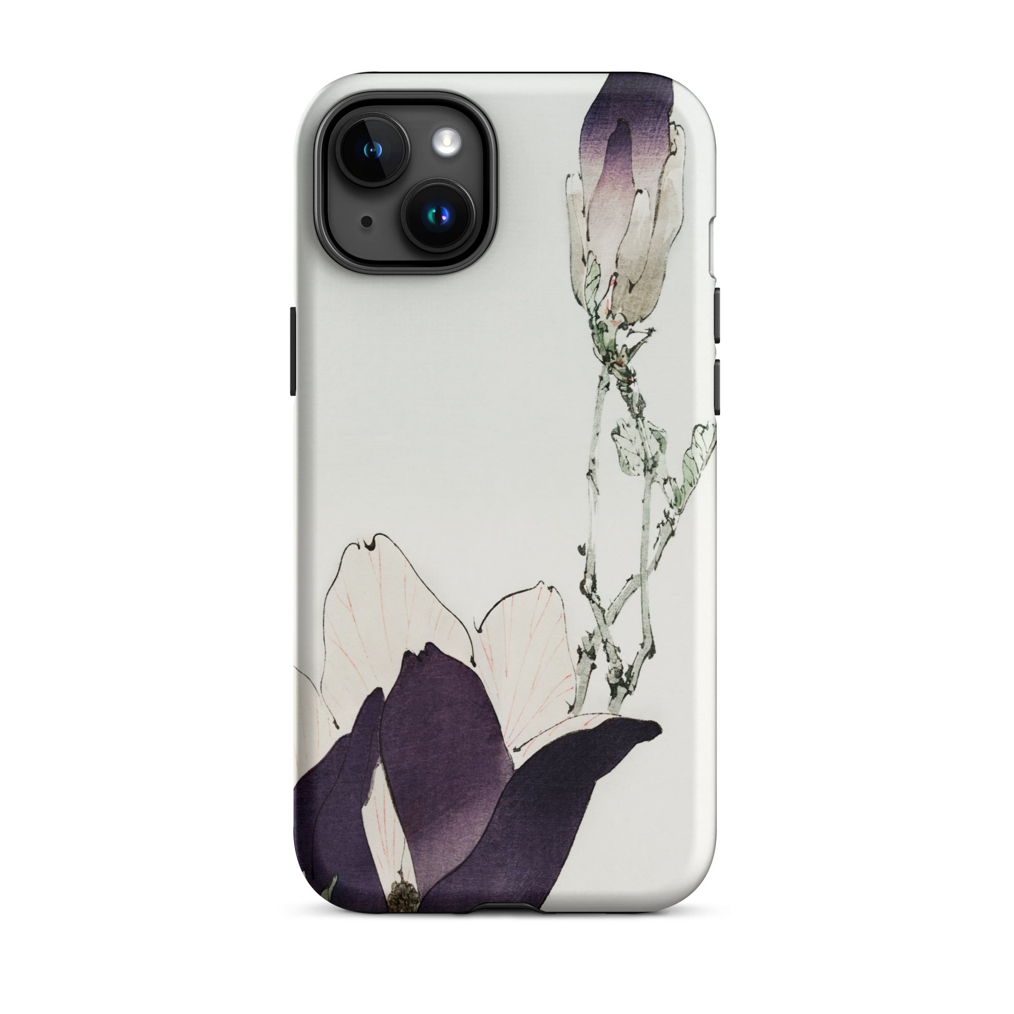 Purple Magnolia Watanabe Seitei Bijutsu Sekai Art Iphone Case, 15 Plus / Matte, Floral Patterned Phone Case
