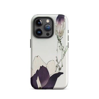 Purple Magnolia - Watanabe Seitei Bijutsu Sekai Art Iphone Case, 15 Pro / Matte, Floral-patterned Smartphone Case