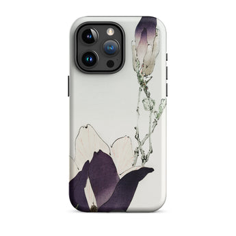 Purple Magnolia - Watanabe Seitei Bijutsu Sekai Art Iphone Case, 15 Pro Max / Matte, Floral-patterned Phone Case