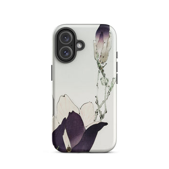 Purple Magnolia - Watanabe Seitei Bijutsu Sekai Art Iphone Case, 16 / Matte, Floral-patterned Phone Case