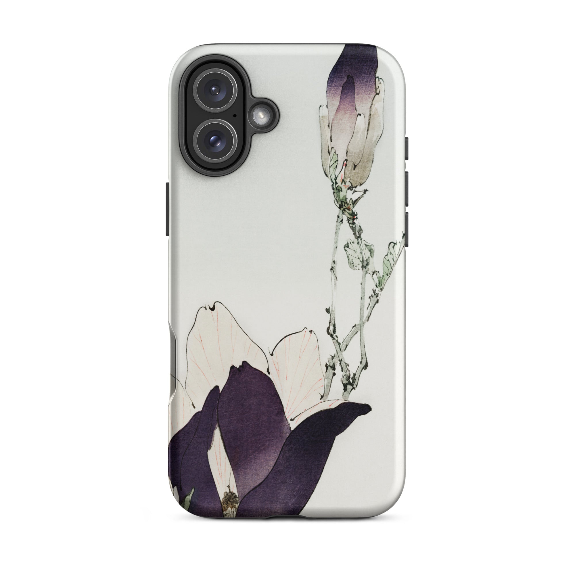 Purple Magnolia Watanabe Seitei Bijutsu Sekai Art Iphone Case, 16 Plus / Matte, Floral Patterned Phone Case
