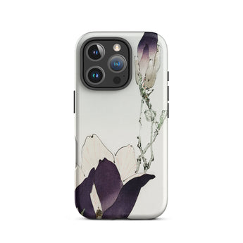 Purple Magnolia - Watanabe Seitei Bijutsu Sekai Art Iphone Case, 16 Pro / Matte, Floral-patterned Smartphone Case