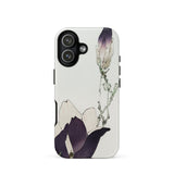 Purple Magnolia - Watanabe Seitei Bijutsu Sekai Art Iphone Case 17 / Matte White Floral Phone Case Purple Black Flowers Watercolor Watanabe