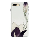 Purple Magnolia - Watanabe Seitei Bijutsu Sekai Art Iphone Case, 8 Plus / Matte, Phone Case Minimalist Floral Design Purple White Flower