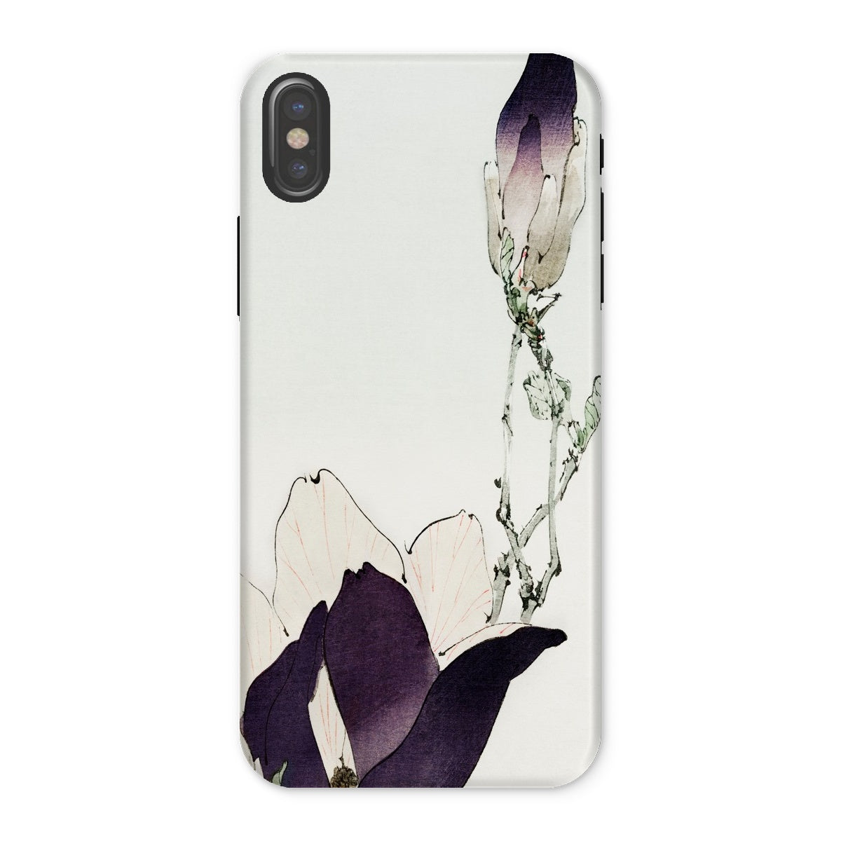 Purple Magnolia Watanabe Seitei Bijutsu Sekai Art Iphone Case, x / Matte, Phone Case Delicate Purple White Floral Design