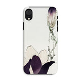 Purple Magnolia - Watanabe Seitei Bijutsu Sekai Art Iphone Case, Xr / Matte, Phone Case Delicate Floral Design Purple White Magnolia