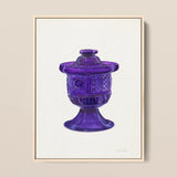 Purple Sugar Bowl with Cover - Janet Riza Decorative Art Print / Canvas, 12x16’’ / 31x41cm / Natural Frame, Posters Prints & Visual