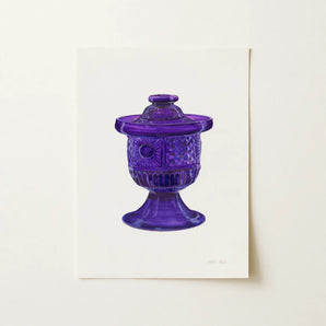 Purple Sugar Bowl with Cover - Janet Riza Decorative Art Print / Canvas, 12x16’’ / 31x41cm / Unframed / no Border, Posters Prints & Visual