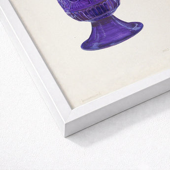 Purple Sugar Bowl with Cover - Janet Riza Decorative Art Print / Canvas Vibrant Glass Pedestal Intricate Ribbed, Bygone Era Prints