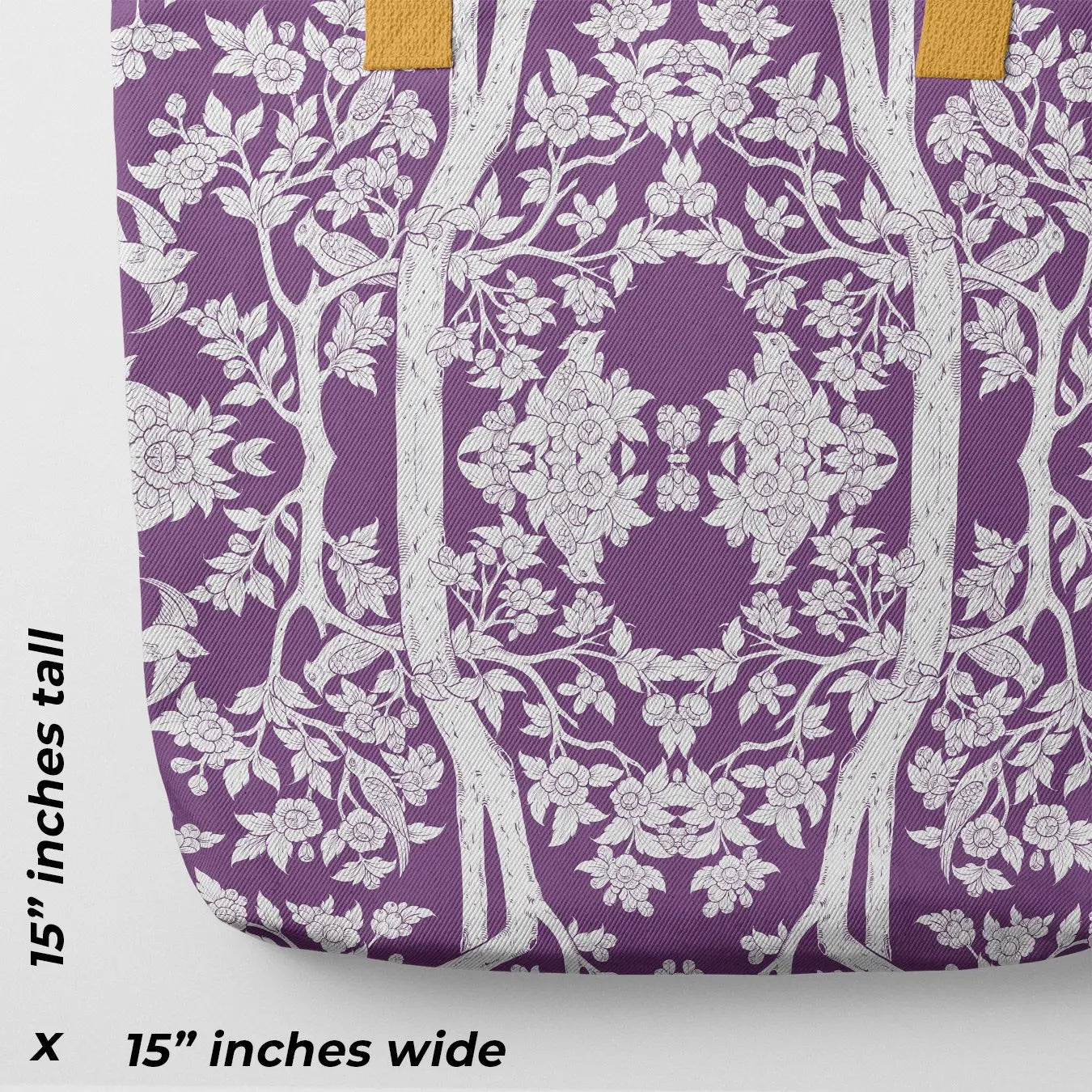 Aviary Tote - Purple Finch - Heavy Duty Reusable Grocery Bag Bags