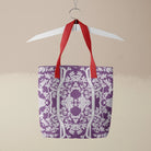 Aviary Tote - Purple Finch - Heavy Duty Reusable Grocery Bag Red Handles Bags