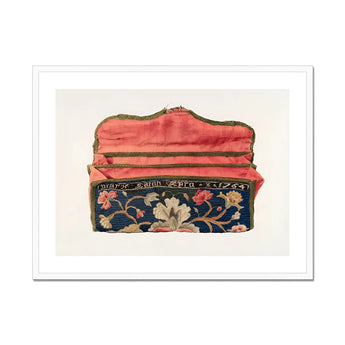 Purse - Eleanor Alexander 1930s Fashion Art Print, Vintage Embroidered Fabric Wallet Clutch Floral Designs Pink