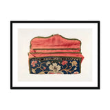 Purse - Eleanor Alexander 1930s Fashion Art Print, Vintage Embroidered Wallet Clutch Floral Designs Pink Interior