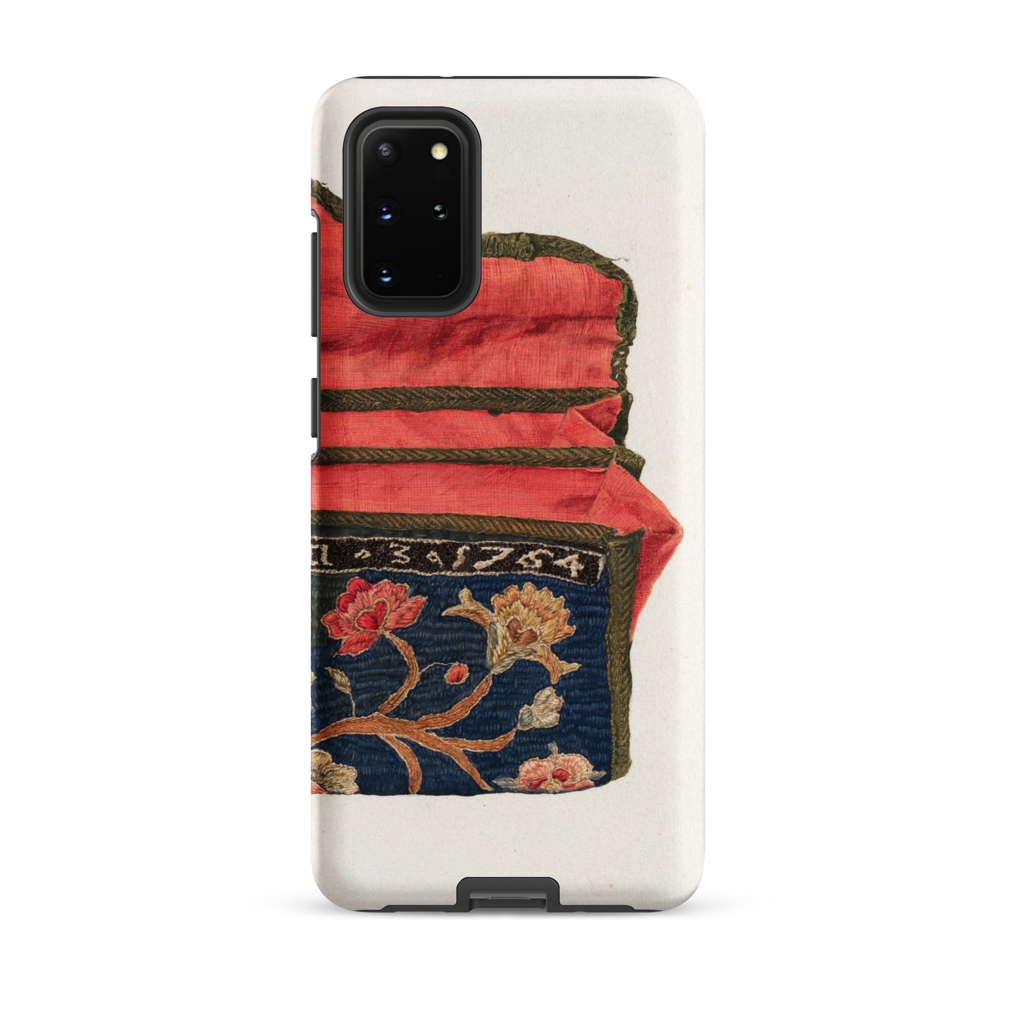 Purse - Eleanor Alexander 1930s Fashion Art Samsung Case, Galaxy S20 Plus / Matte, White Smartphone Case Red Blue Floral Design