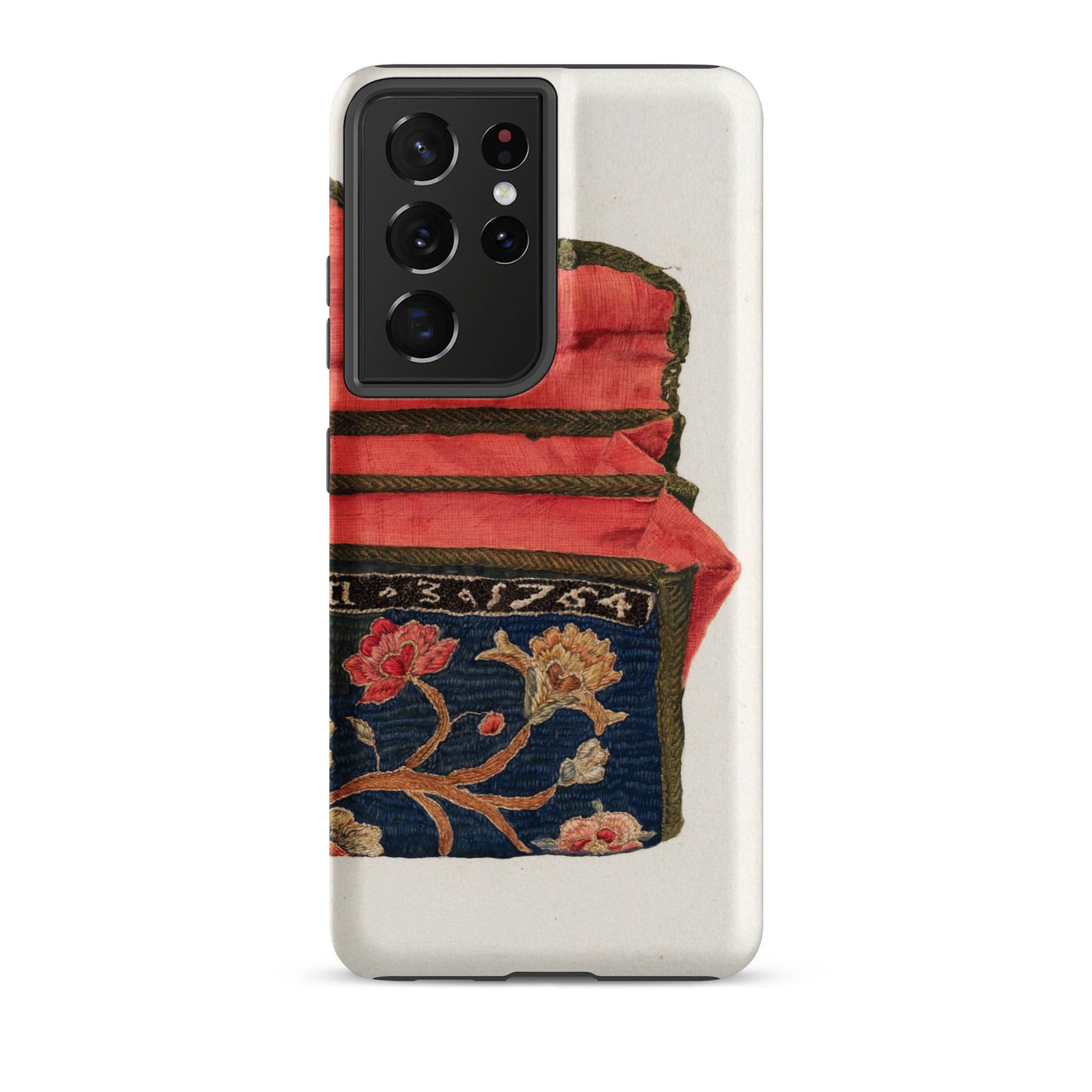 Purse - Eleanor Alexander 1930s Fashion Art Samsung Case, Galaxy S21 Ultra / Matte, White Smartphone Case Design Red Fabric Floral