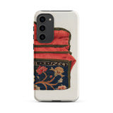 Purse - Eleanor Alexander 1930s Fashion Art Samsung Case, Galaxy S23 Plus / Matte, White Smartphone Case Red Blue Embroidered Fabric Design