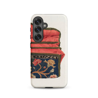 Purse - Eleanor Alexander 1930s Fashion Art Samsung Case, Galaxy S25 / Matte, White Smartphone Case Design Red Blue Embroidered Textile