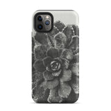 Pyramidal Saxifrage (saxifraga Aizoon) - Karl Blossfeldt Iphone Case, 11 Pro Max / Matte, Black White Succulent Phone Case