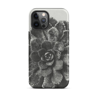 Pyramidal Saxifrage (saxifraga Aizoon) - Karl Blossfeldt Iphone Case, 12 Pro Max / Matte, Black White Succulent Phone Case