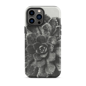Pyramidal Saxifrage (saxifraga Aizoon) - Karl Blossfeldt Iphone Case, 13 Pro Max / Matte, Black White Succulent Phone Case