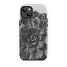 Pyramidal Saxifrage (saxifraga Aizoon) Karl Blossfeldt Iphone Case, 14 Plus / Matte, Black White Succulent Phone Case