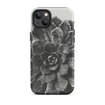 Pyramidal Saxifrage (saxifraga Aizoon) - Karl Blossfeldt Iphone Case, 14 Plus / Matte, Black White Succulent Phone Case