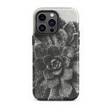 Pyramidal Saxifrage (saxifraga Aizoon) - Karl Blossfeldt Iphone Case, 14 Pro Max / Matte, Black White Succulent Phone Case