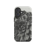 Pyramidal Saxifrage (saxifraga Aizoon) - Karl Blossfeldt Iphone Case, 16 / Matte, Black White Succulent Phone Case
