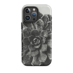 Pyramidal Saxifrage (saxifraga Aizoon) - Karl Blossfeldt Iphone Case, 16 Pro Max / Matte, Black White Succulent Phone Case