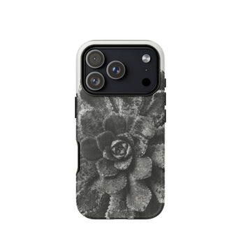 Pyramidal Saxifrage (saxifraga Aizoon) - Karl Blossfeldt Phone Case Iphone 17 Pro / Matte Black White Succulent Phone Case Textured Design