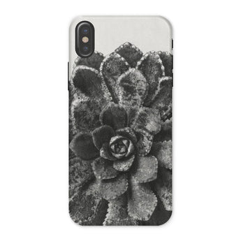 Pyramidal Saxifrage (saxifraga Aizoon) - Karl Blossfeldt Phone Case Iphone x / Matte Succulent Plant Rosette-shaped Leaves Black White Karl