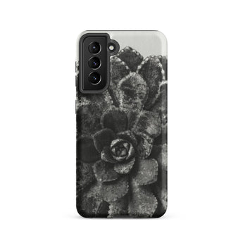 Pyramidal Saxifrage (saxifraga Aizoon) - Karl Blossfeldt Phone Case Samsung Galaxy S21 / Matte Black White Textured Succulent Phone Case