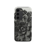 Pyramidal Saxifrage (saxifraga Aizoon) - Karl Blossfeldt Phone Case Samsung Galaxy S23 / Matte Black White Textured Succulent Phone Case
