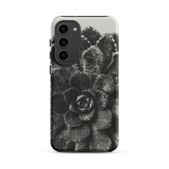 Pyramidal Saxifrage (saxifraga Aizoon) - Karl Blossfeldt Phone Case Samsung Galaxy S23 Plus / Matte Black White Textured Succulent Phone