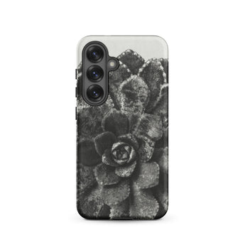 Pyramidal Saxifrage (saxifraga Aizoon) - Karl Blossfeldt Phone Case Samsung Galaxy S25 / Matte Black White Textured Succulent Plant Phone