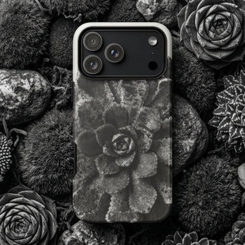 Pyramidal Saxifrage (saxifraga Aizoon) - Karl Blossfeldt Phone Case Sleek Black-and-white Succulent-themed Phone Case Textured Matte Finish