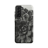 Pyramidal Saxifrage (saxifraga Aizoon) - Karl Blossfeldt Samsung Case, Galaxy S21 Fe / Matte, Black White Succulent Pattern Phone Case