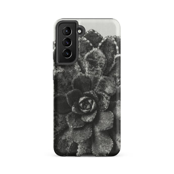 Pyramidal Saxifrage (saxifraga Aizoon) - Karl Blossfeldt Samsung Case, Galaxy S21 Fe / Matte, Black White Succulent Pattern Phone Case
