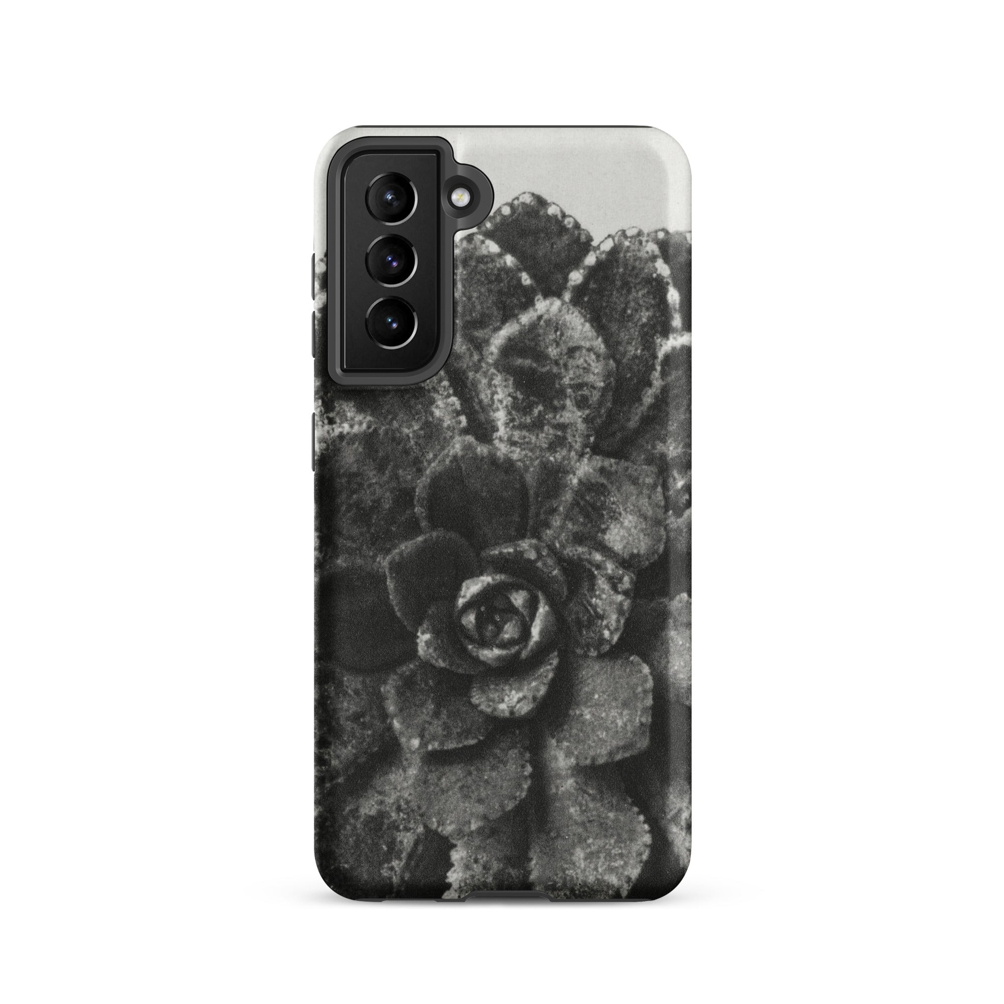 Pyramidal Saxifrage (saxifraga Aizoon) Karl Blossfeldt Samsung Case, Galaxy S21 / Matte, Smartphone Case Black White Succulent Pattern