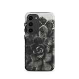 Pyramidal Saxifrage (saxifraga Aizoon) - Karl Blossfeldt Samsung Case, Galaxy S23 / Matte, Smartphone Black White Succulent Pattern Case