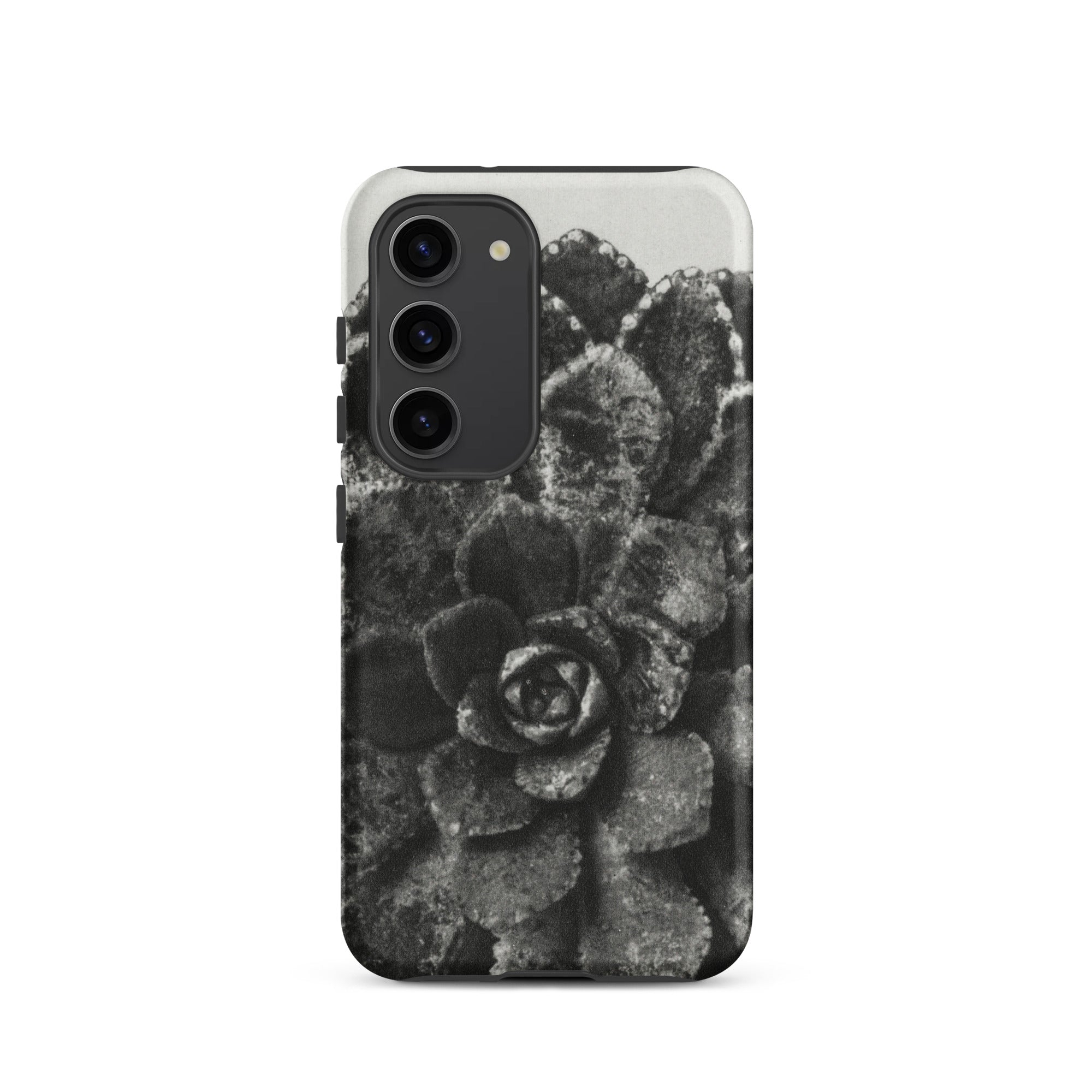 Pyramidal Saxifrage (saxifraga Aizoon) Karl Blossfeldt Samsung Case, Galaxy S23 / Matte, Smartphone Black White Succulent Pattern Case