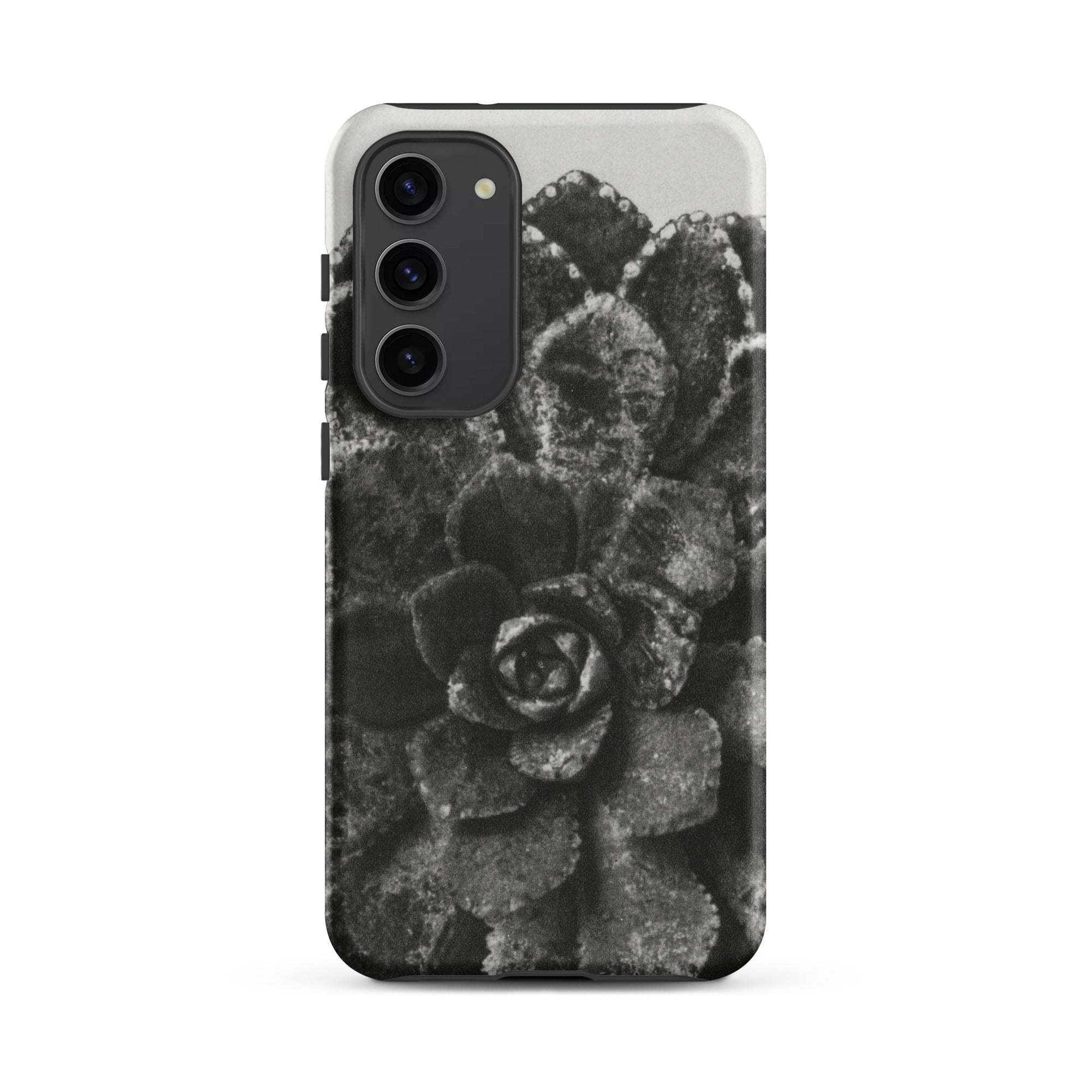 Pyramidal Saxifrage (saxifraga Aizoon) Karl Blossfeldt Samsung Case, Galaxy S23 Plus / Matte, Sleek Smartphone Case Textured Black White