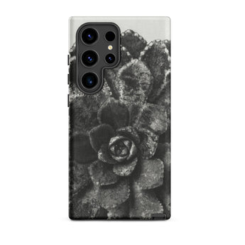Pyramidal Saxifrage (saxifraga Aizoon) - Karl Blossfeldt Samsung Case, Galaxy S24 Ultra / Matte, Smartphone Black White Succulent Pattern
