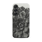 Pyramidal Saxifrage (saxifraga Aizoon) Karl Blossfeldt Samsung Case, Galaxy S25 Plus / Matte, Black White Succulent Patterned Smartphone