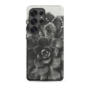 Pyramidal Saxifrage (saxifraga Aizoon) - Karl Blossfeldt Samsung Case, Galaxy S25 Ultra / Matte, Black White Succulent Plant Design