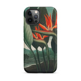 Queen Plant - Robert John Thornton Phone Case Iphone 12 Pro Max / Matte Bird Paradise Patterned Phone Case Queen Plant, Orange Bloom