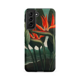 Queen Plant - Robert John Thornton Samsung Case, Galaxy S21 Fe / Matte, Black Smartphone Case Adorned Vibrant Bird Paradise Flower