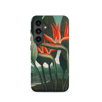 Queen Plant - Robert John Thornton Samsung Case, Galaxy S24 / Matte, Black Phone Case Vibrant Bird Paradise Flower Design