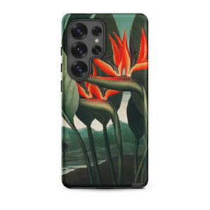 Queen Plant - Robert John Thornton Samsung Case, Galaxy S25 Ultra / Matte, Black Smartphone Vibrant Bird Paradise Floral Design